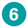 Icon Zahl Türkis Blau Sechs