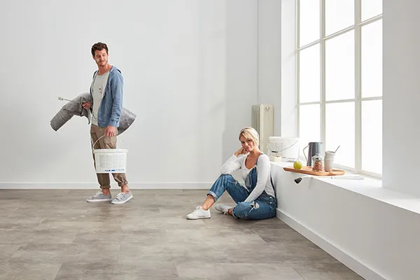 wineo Designboden zum Klicken als Semi-Rigid Betonoptik Loft Style Klick-Vinylboden Renovierung Fußboden rigider Bodenbelag