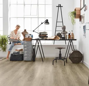 Loft Areitsbereich Vinylboden Rigid SPC Boden Klicken Arbeitszimmer Eiche Holzoptik